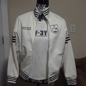 New White sports jacket and white t-shirt.